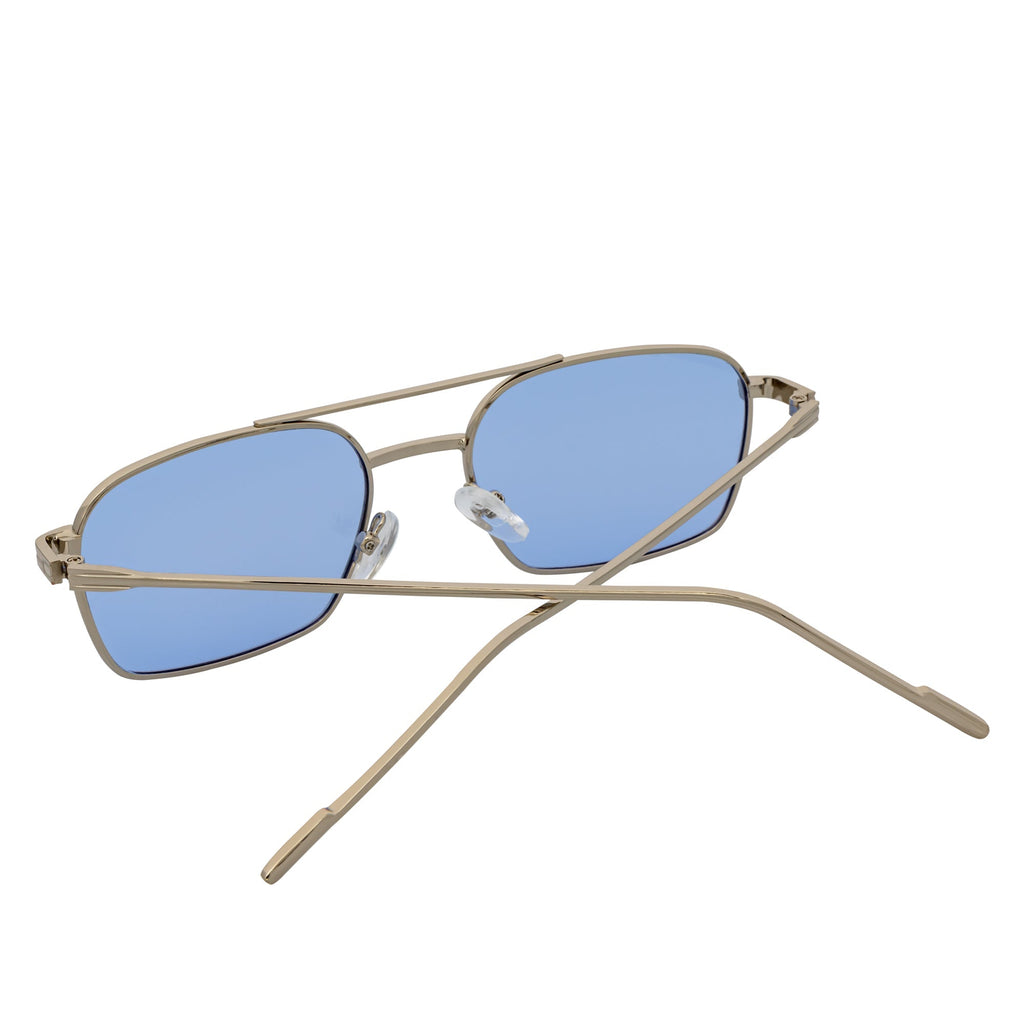 Neumann Retro 90s Small Rectangle Sunglasses – Silver / Blue