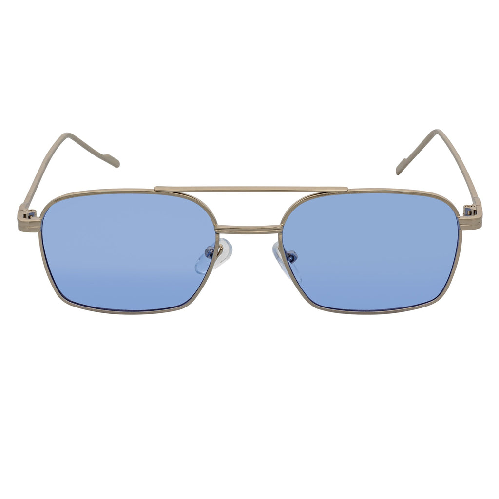 Neumann Retro 90s Small Rectangle Sunglasses – Silver / Blue