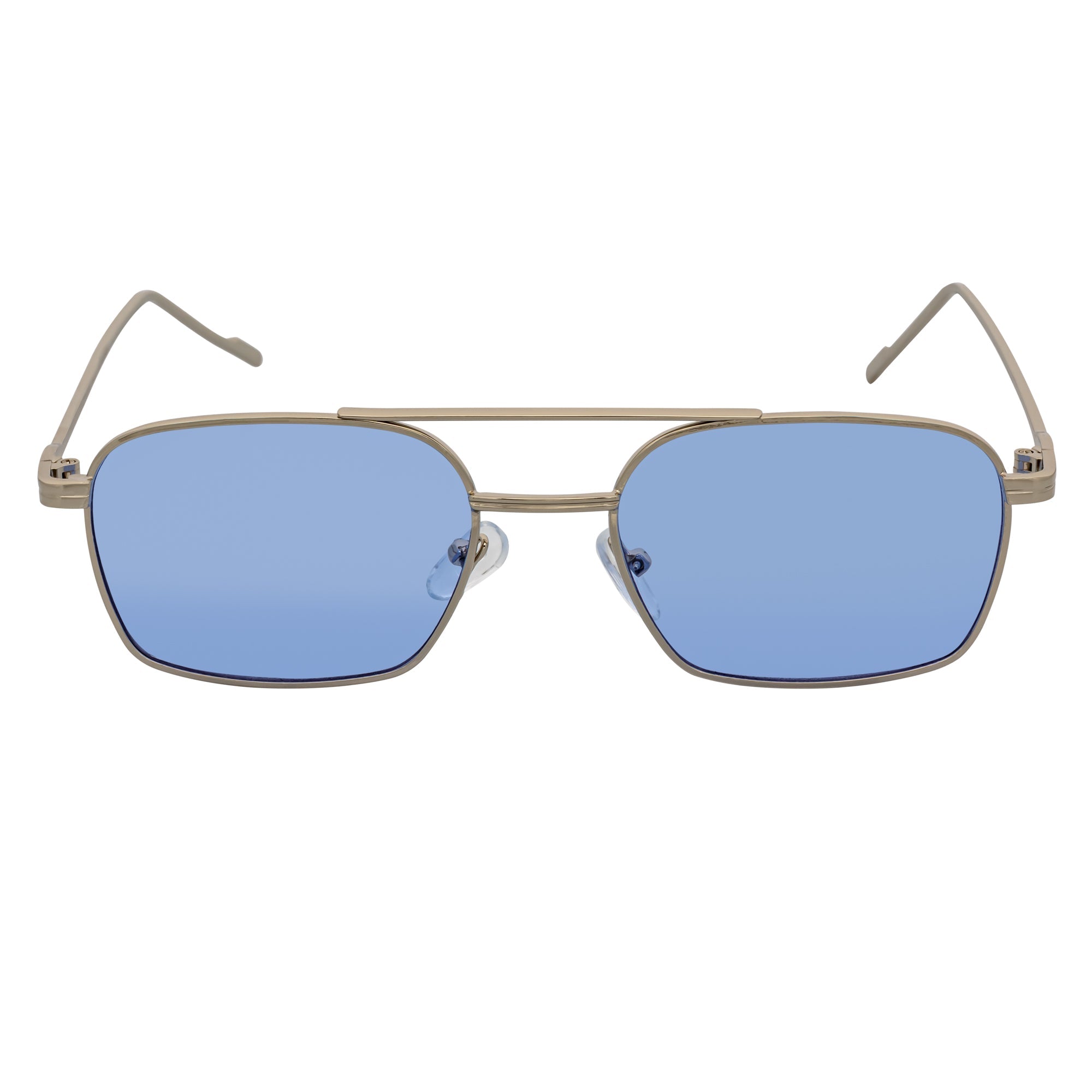 Neumann Retro 90s Small Rectangle Sunglasses – Silver / Blue