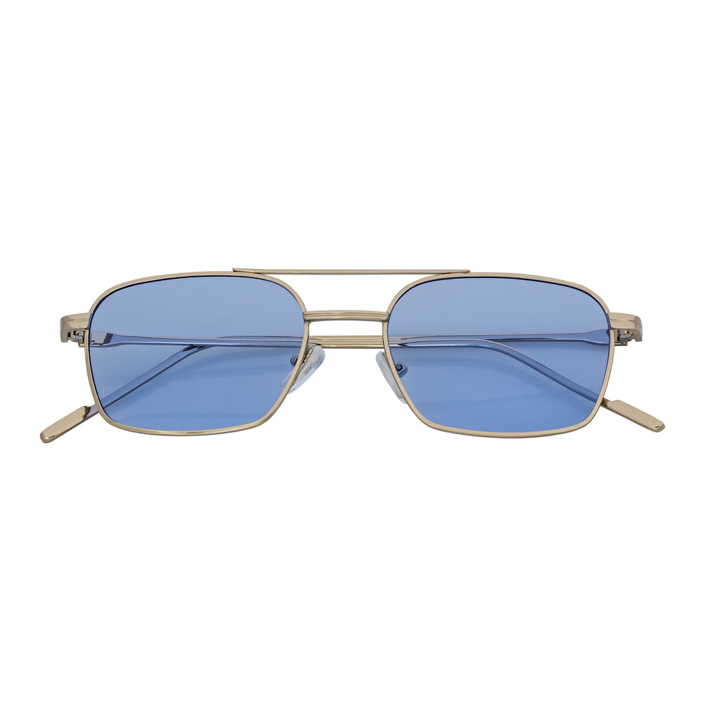 Neumann Retro 90s Small Rectangle Sunglasses – Silver / Blue