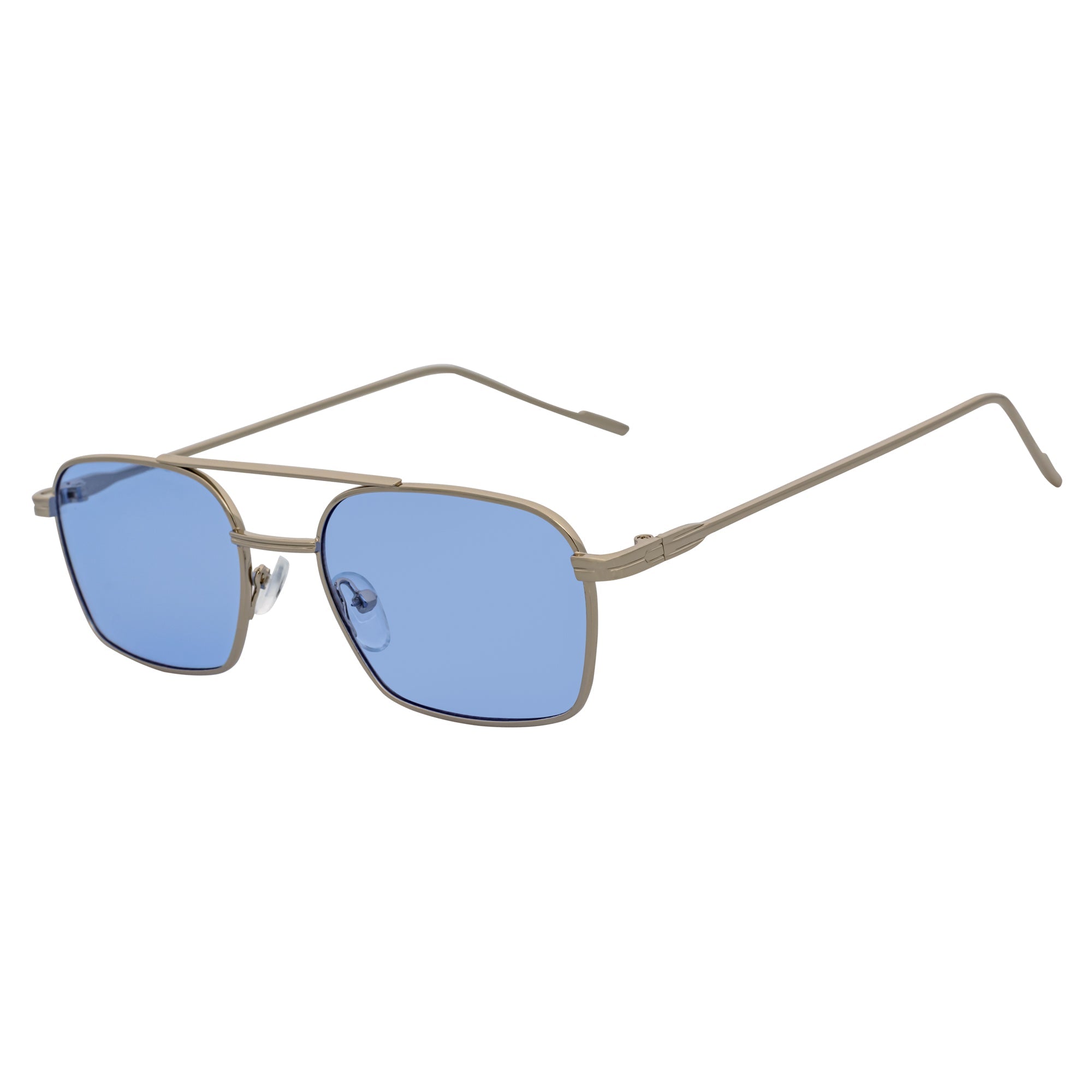 Neumann Retro 90s Small Rectangle Sunglasses – Silver / Blue