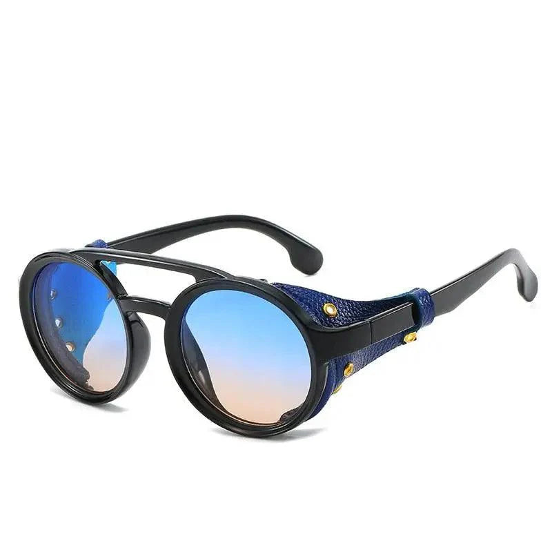 Stevvex vintage round UV400 sunglasses with retro design and unique frame, perfect for stylish sun protection.
