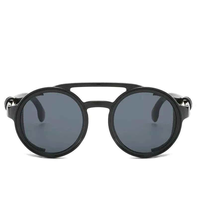 Stevvex vintage round sunglasses with UV400 protection, featuring a retro design and unique frame style.
