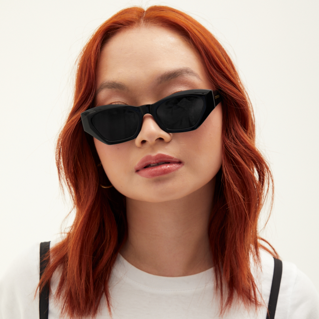 TopFoxx Bright as My Future Black Cat Eye Sunglasses