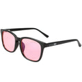 Black FL-41 Rose Blue Light Blocking Glasses by Sleep ZM with wayfarer style, designed to reduce blue light exposure during night.