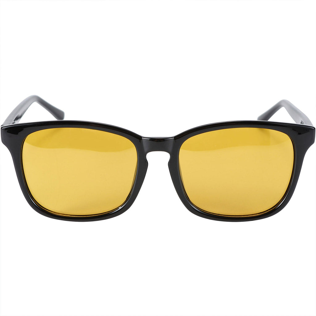 Black wayfarer blue light blocking glasses for night driving by Sleep ZM, designed to reduce blue light exposure.