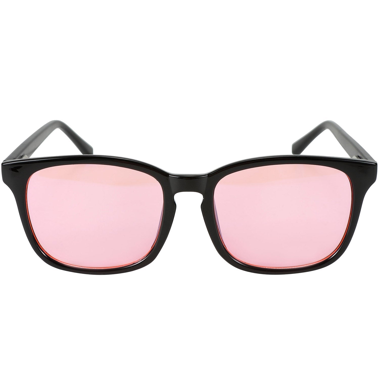 Black FL-41 Rose Blue Light Blocking Glasses by Sleep ZM, Wayfarer style, designed to reduce blue light exposure during night.