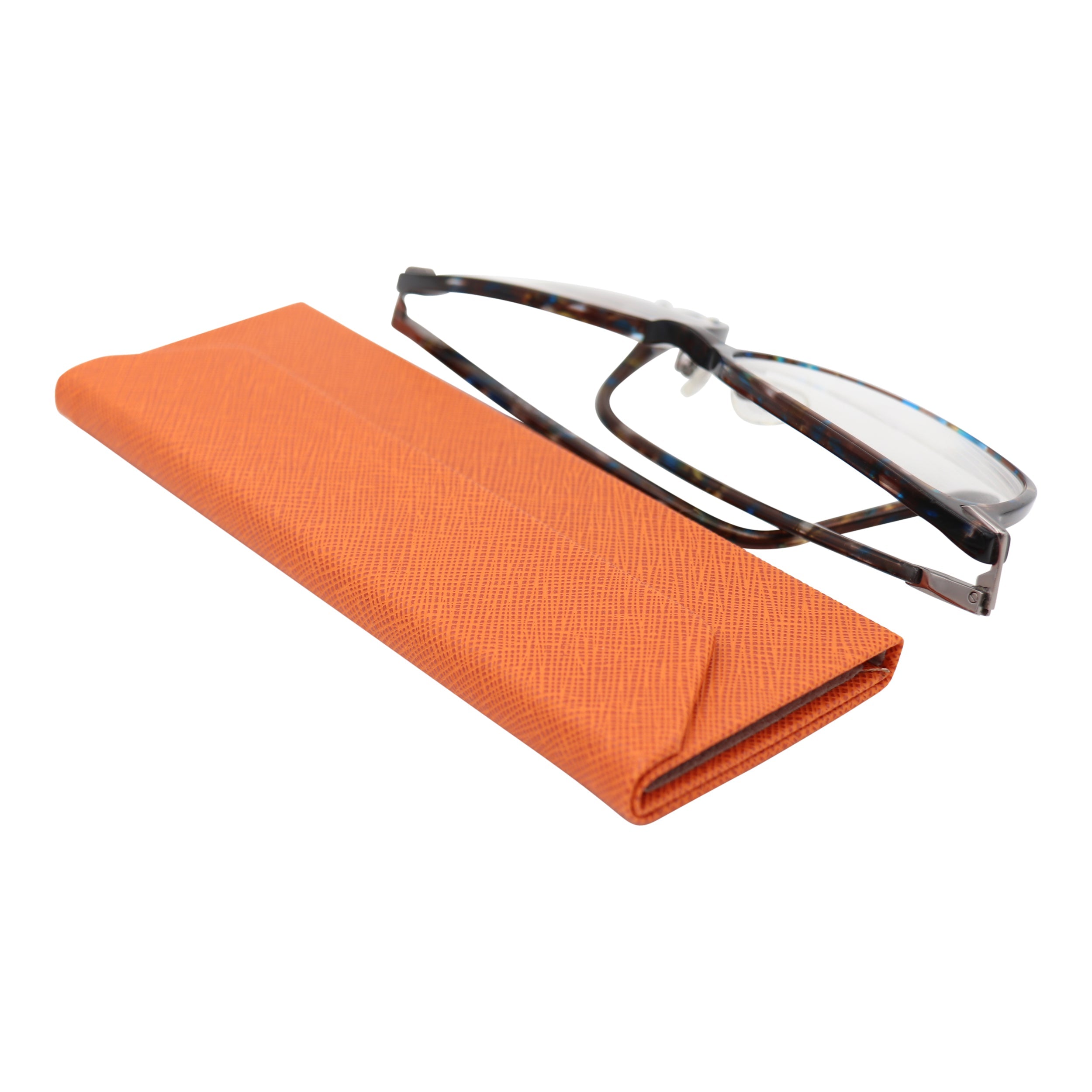 Orange Vegan Leather Glasses Case
