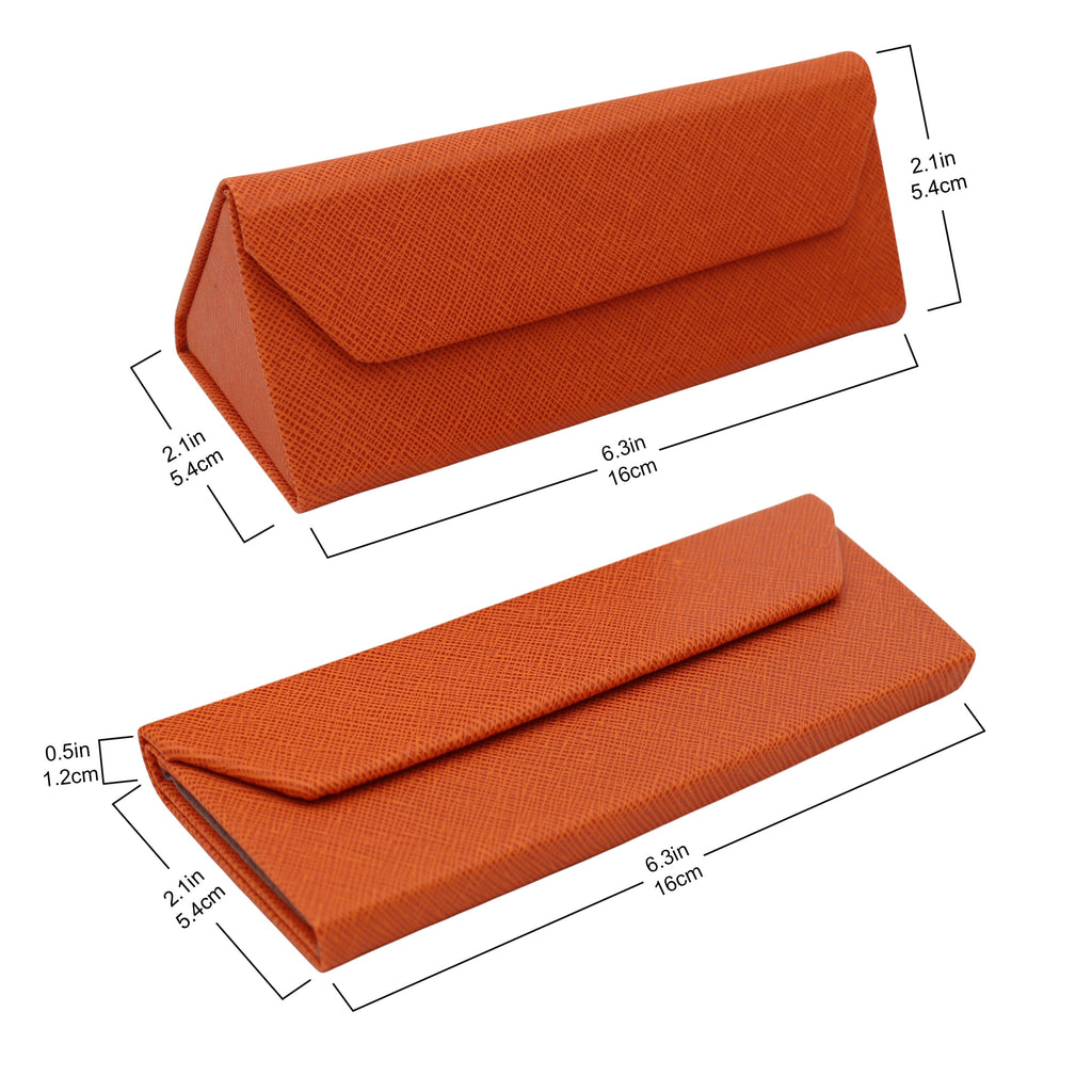 Orange Vegan Leather Glasses Case