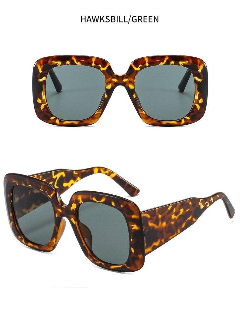 Stevvex Oversized Leopard Print Sunglasses – UV400 TAC