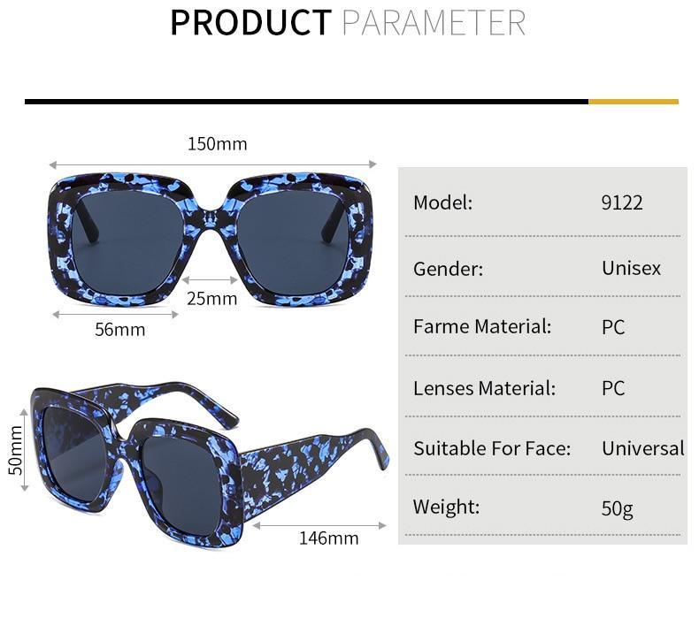 Stevvex Oversized Leopard Print Sunglasses – UV400 TAC