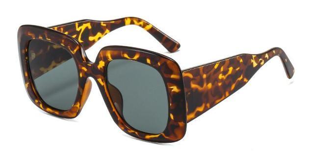 Stevvex Oversized Leopard Print Sunglasses – UV400 TAC