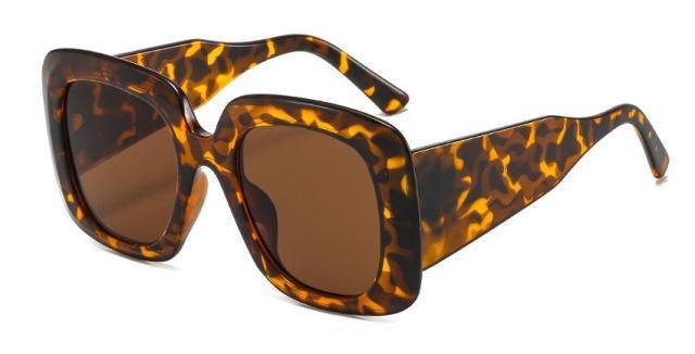 Stevvex Oversized Leopard Print Sunglasses – UV400 TAC