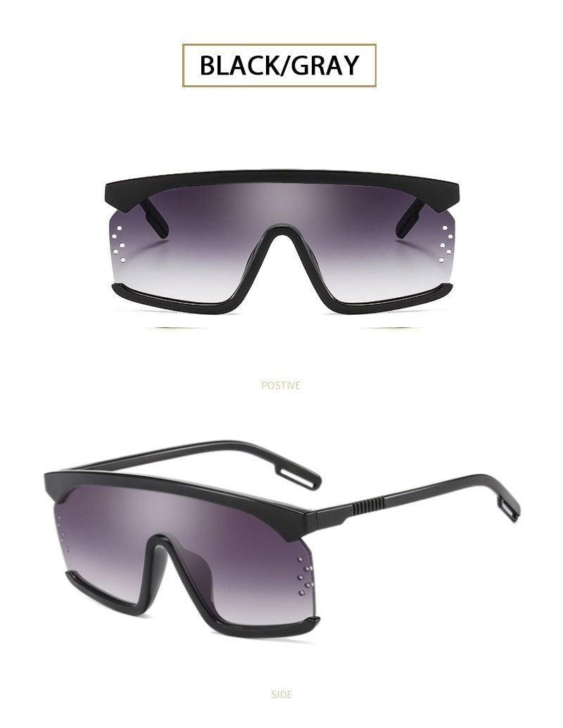 Stevvex Oversized Shield Festival Sunglasses – UV400 Rimless