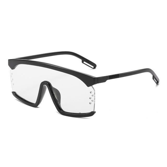 Stevvex Oversized Shield Festival Sunglasses – UV400 Rimless