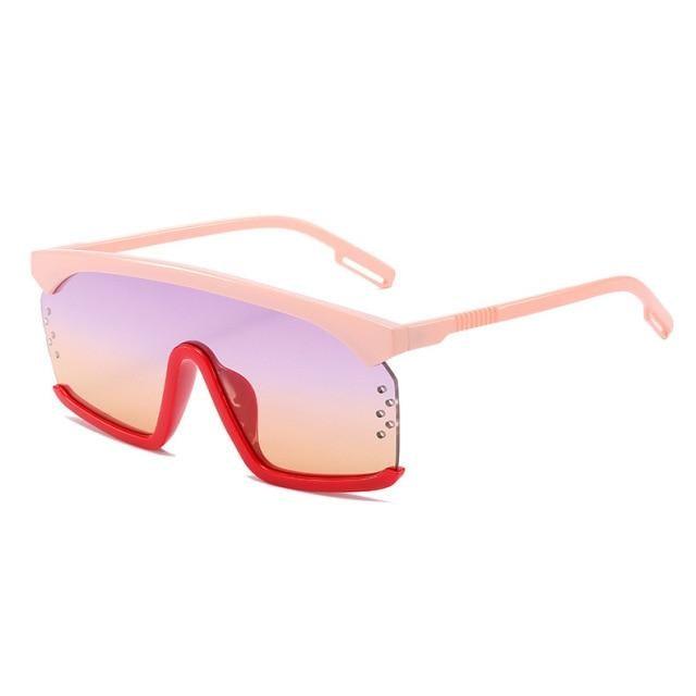 Stevvex Oversized Shield Festival Sunglasses – UV400 Rimless