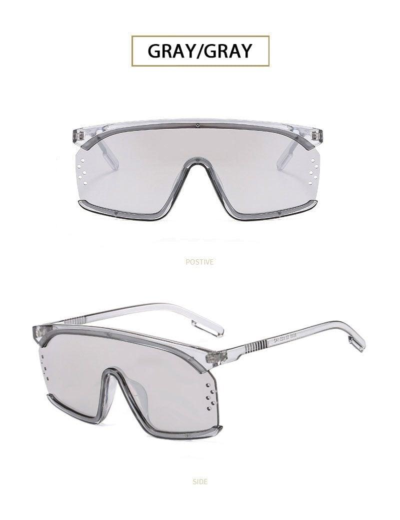 Stevvex Oversized Shield Festival Sunglasses – UV400 Rimless