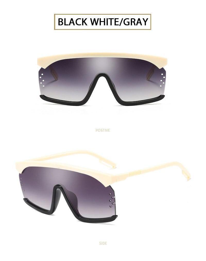 Stevvex Oversized Shield Festival Sunglasses – UV400 Rimless