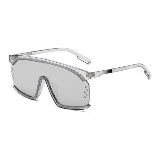 Stevvex Oversized Shield Festival Sunglasses – UV400 Rimless