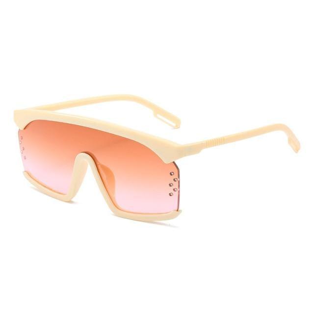 Stevvex Oversized Shield Festival Sunglasses – UV400 Rimless
