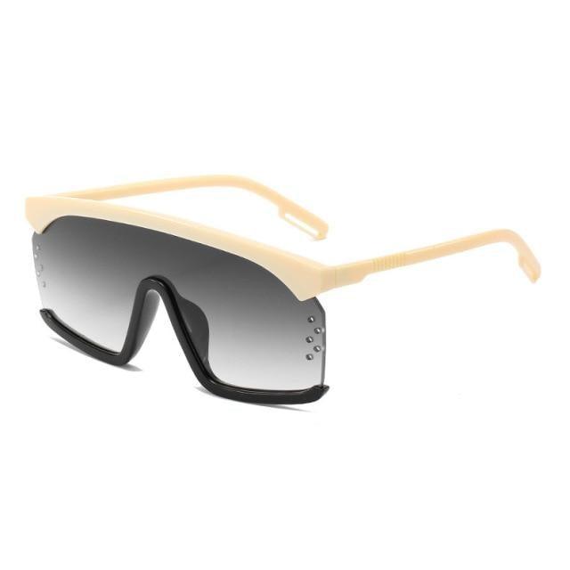 Stevvex Oversized Shield Festival Sunglasses – UV400 Rimless