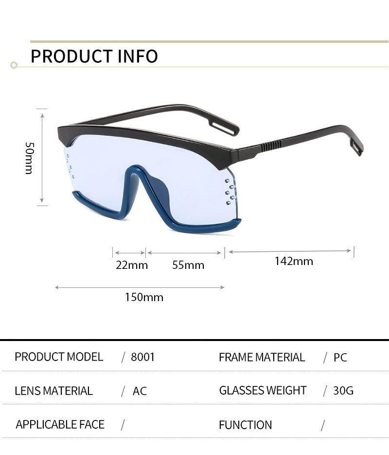 Stevvex Oversized Shield Festival Sunglasses – UV400 Rimless