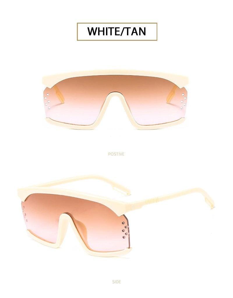 Stevvex Oversized Shield Festival Sunglasses – UV400 Rimless