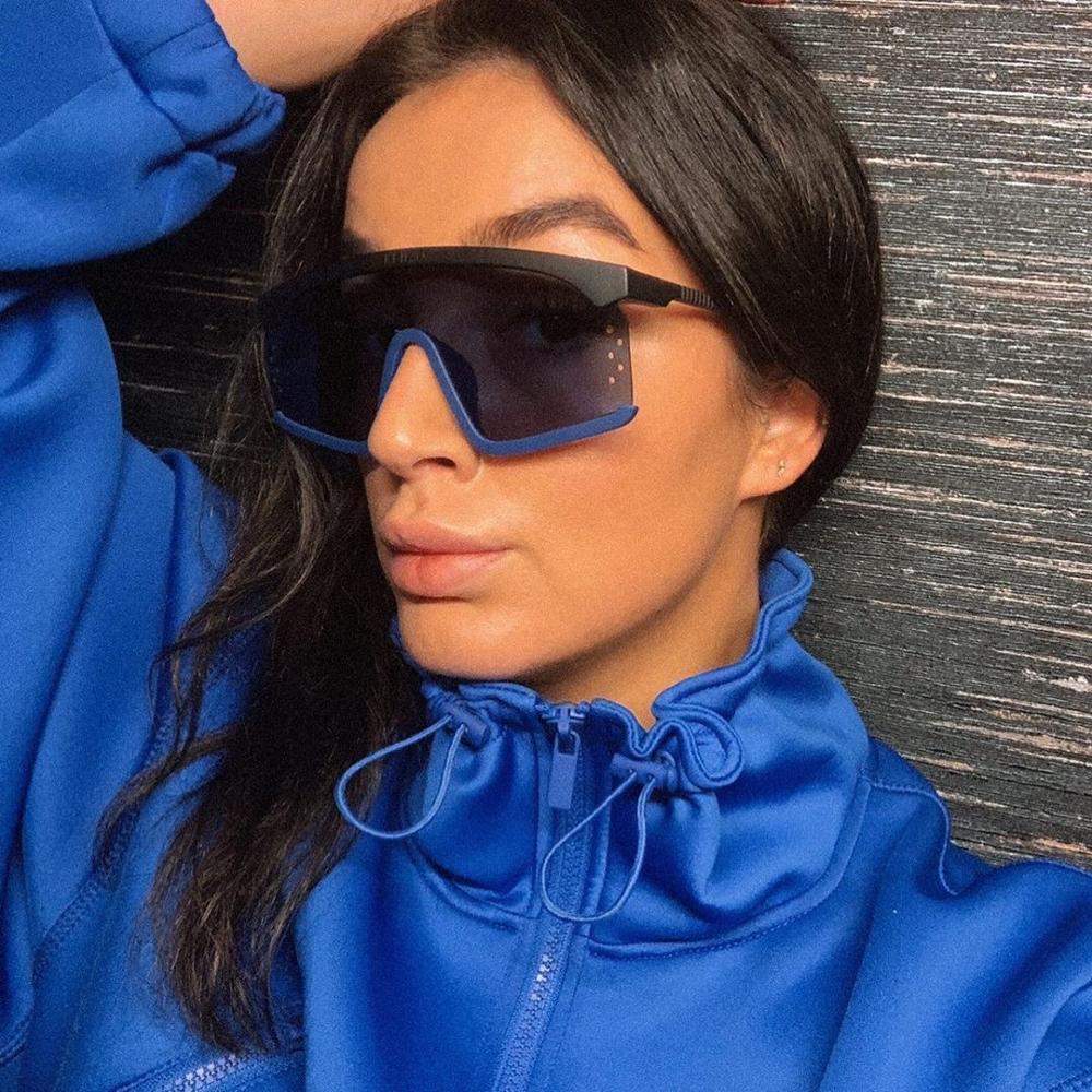 Stevvex Oversized Shield Festival Sunglasses – UV400 Rimless