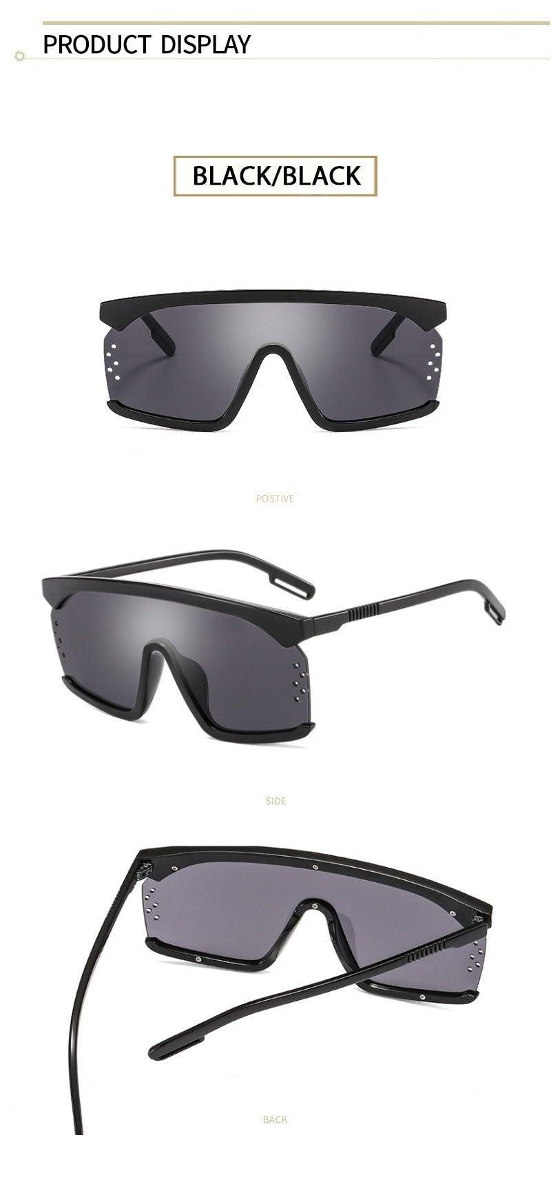 Stevvex Oversized Shield Festival Sunglasses – UV400 Rimless
