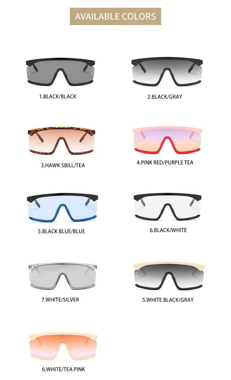 Stevvex Oversized Shield Festival Sunglasses – UV400 Rimless