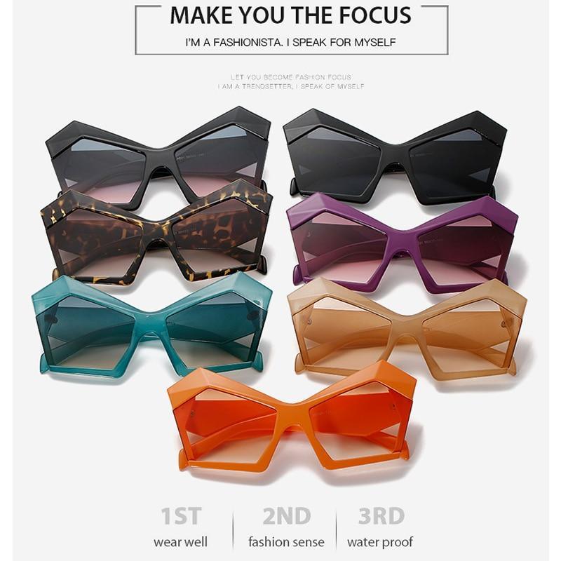Stevvex Oversized Square Cat Eye Polarized Sunglasses – UV400