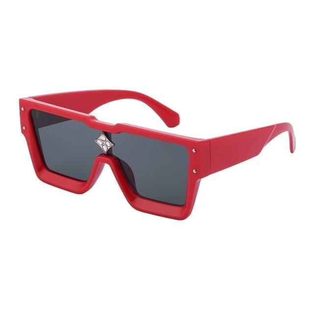Stevvex Oversized Square Flat Top Sunglasses – UV400 Retro Women