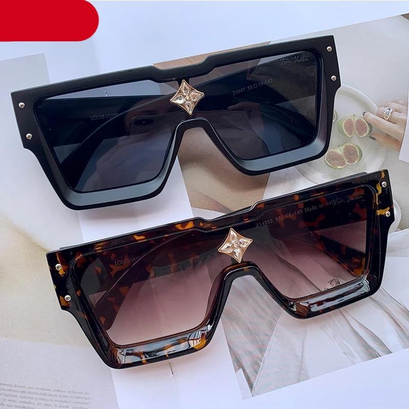 Stevvex Oversized Square Flat Top Sunglasses – UV400 Retro Women