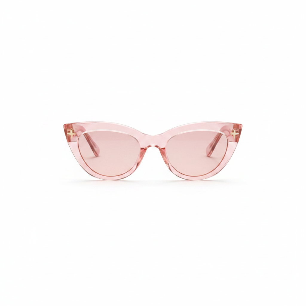 Pink cat-eye sunglasses product shot white background