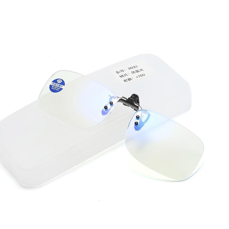 Stevvex blue light blocking clip-on reading glasses with magnifier lenses for women and men, lightweight and portable.