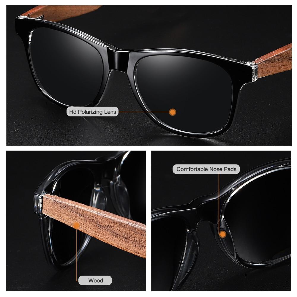 Stevvex polarized mirror sunglasses with wood frame, stylish and reflective, designed for sun protection and fashion.