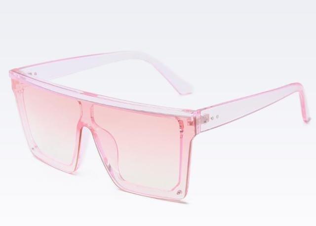 Stevvex Oversized Flat Top Square Mirror Sunglasses – UV400 8 Colors