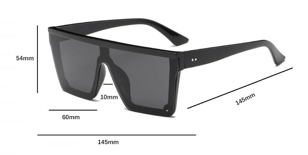 Stevvex Oversized Flat Top Square Mirror Sunglasses – UV400 8 Colors