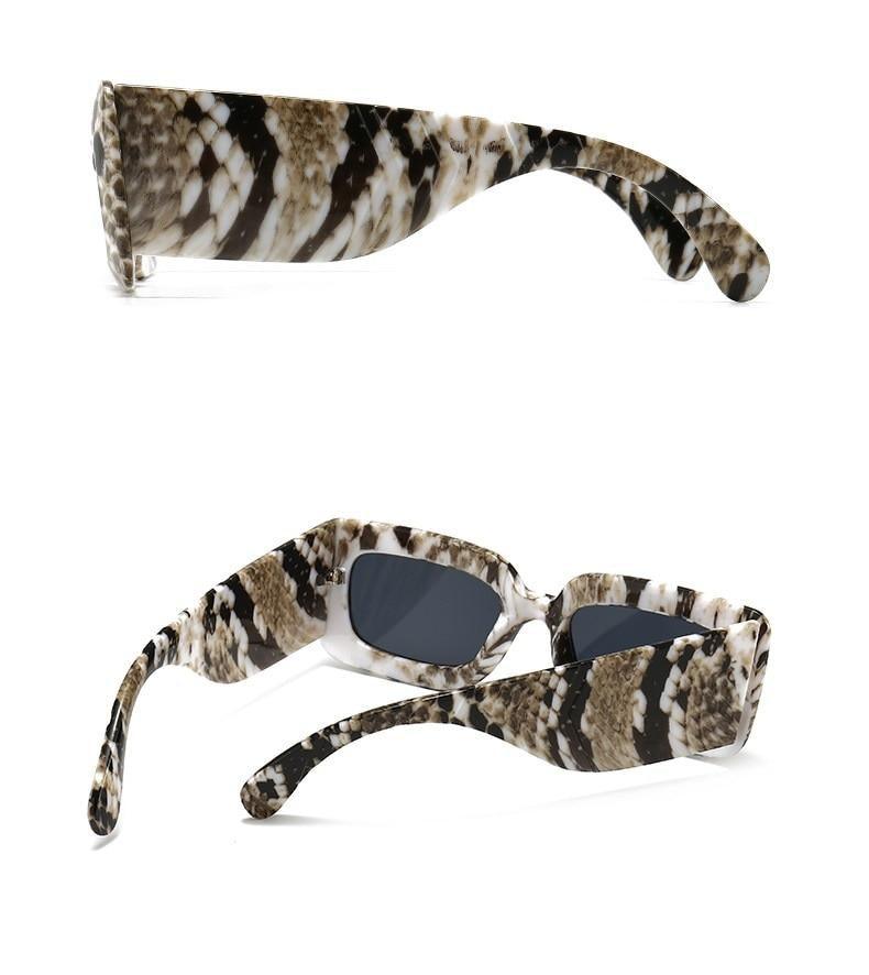Stevvex Oversized Square Snake Pattern Sunglasses – UV400