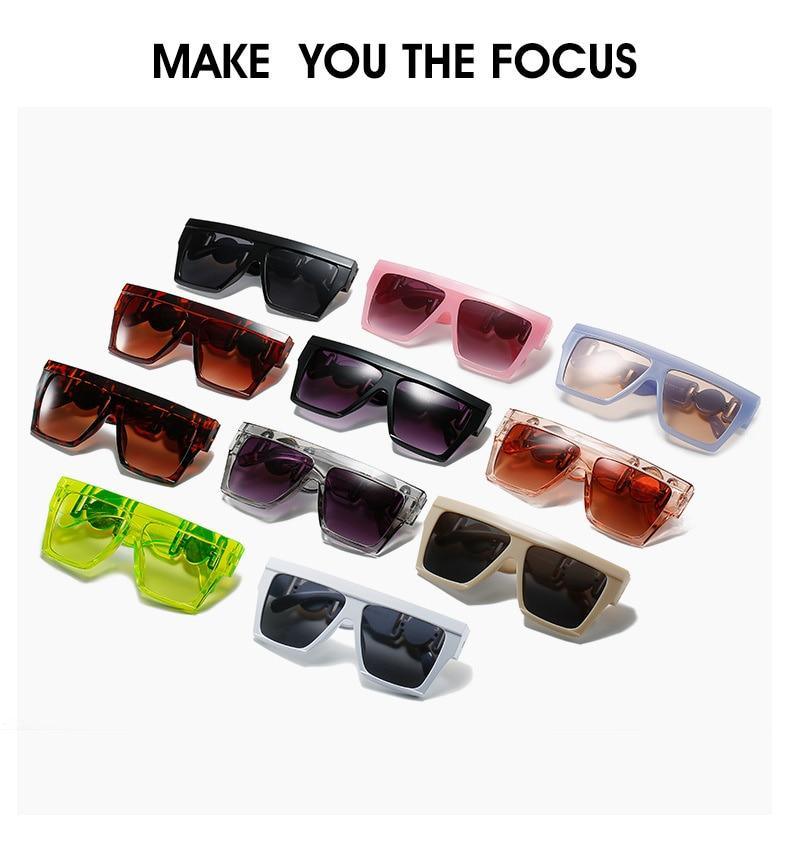 Stevvex oversized square sunglasses with black frames and dark lenses, stylish and fashionable for modern outdoor wear.