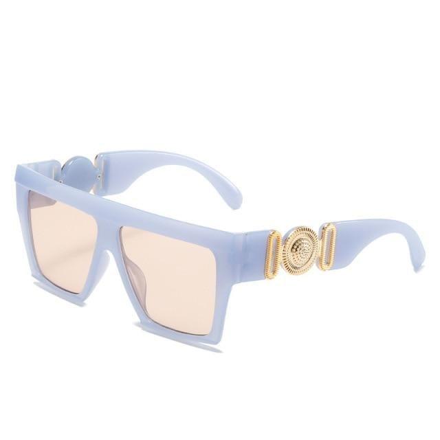 Stevvex oversized square sunglasses with black frames and dark lenses, fashionable eyewear for a bold, trendy look.