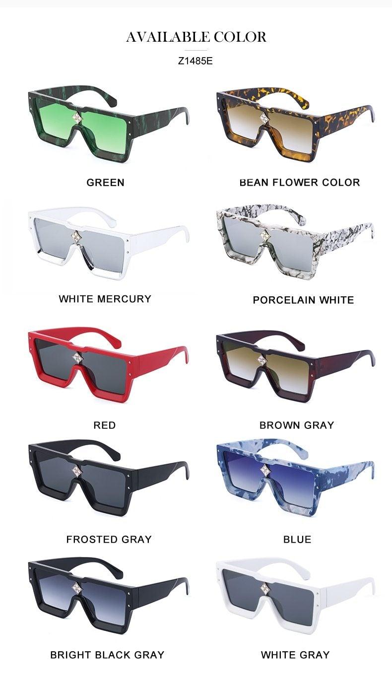 Stevvex Oversized Square Flat Top Sunglasses – UV400 Retro Women