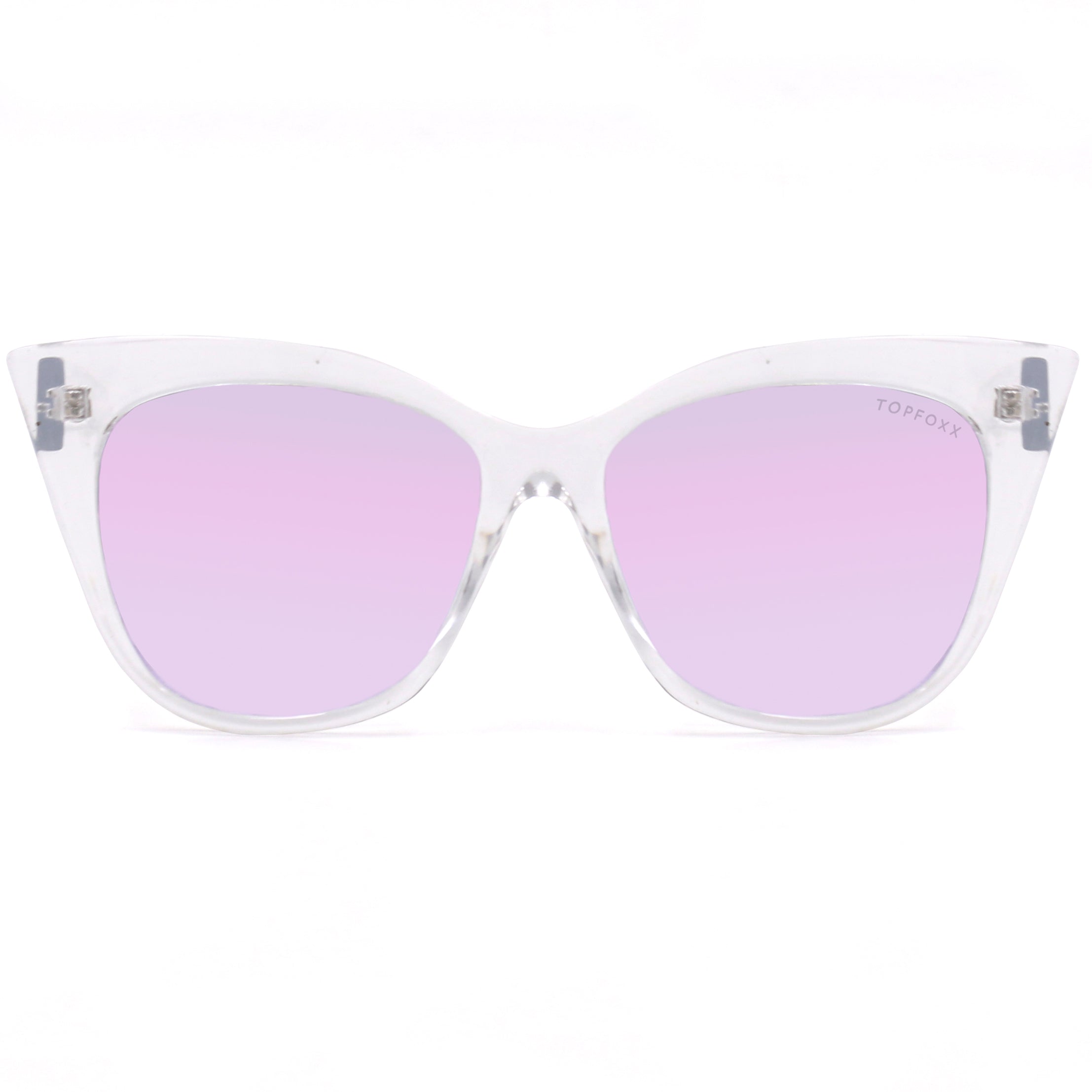 TopFoxx Venice Cateye Clear Purple Sunglasses