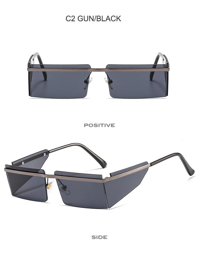 Stevvex Frameless Rectangle Sunglasses – Candy Color UV400