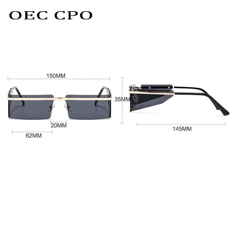 Stevvex Frameless Rectangle Sunglasses – Candy Color UV400