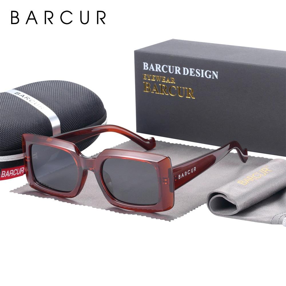 BARCUR Polarized Square Retro Sunglasses