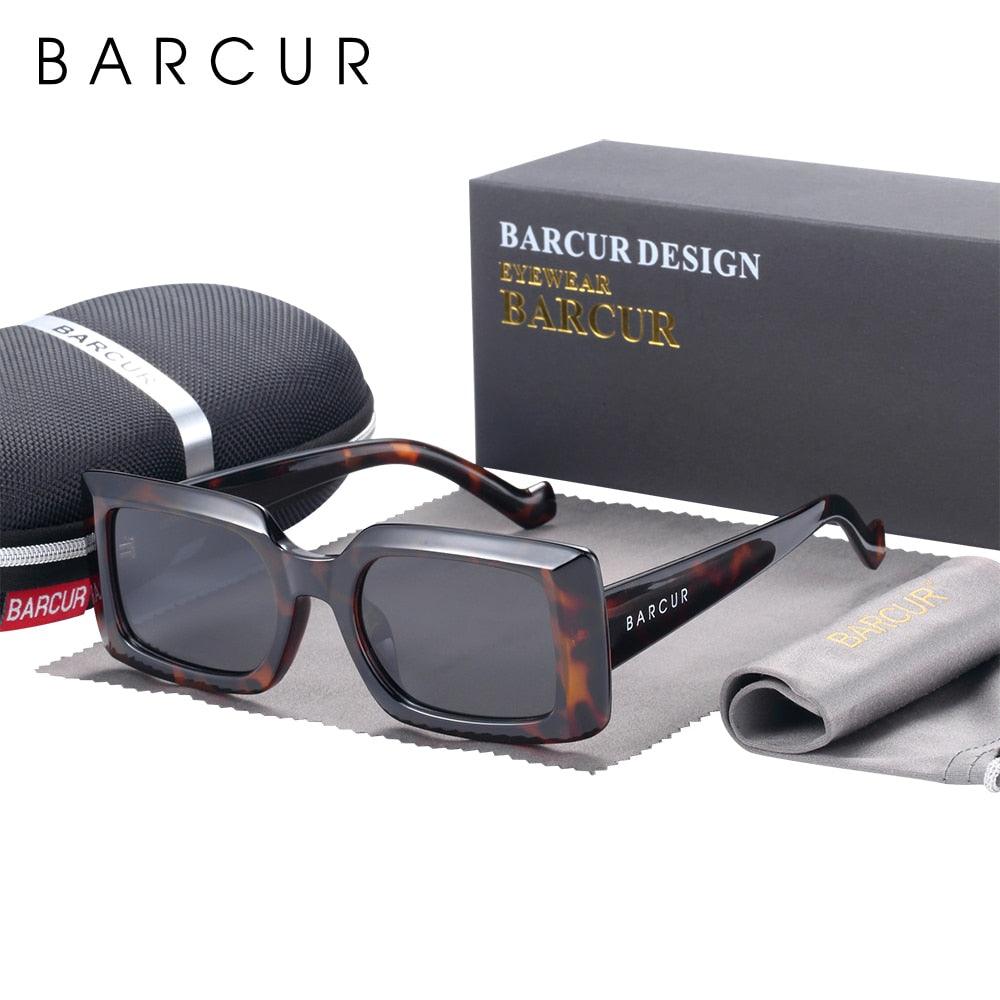 BARCUR Polarized Square Retro Sunglasses