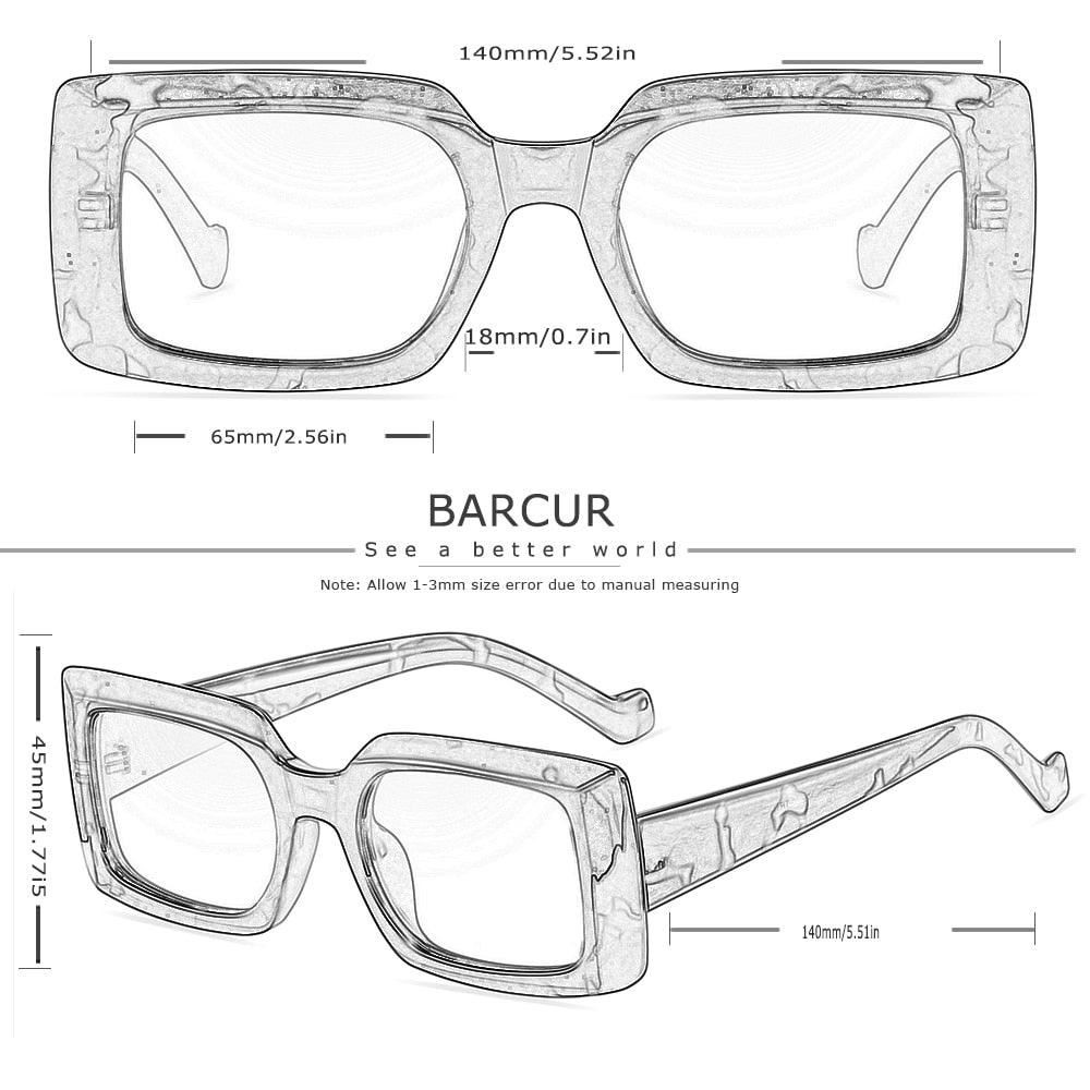BARCUR Polarized Square Retro Sunglasses