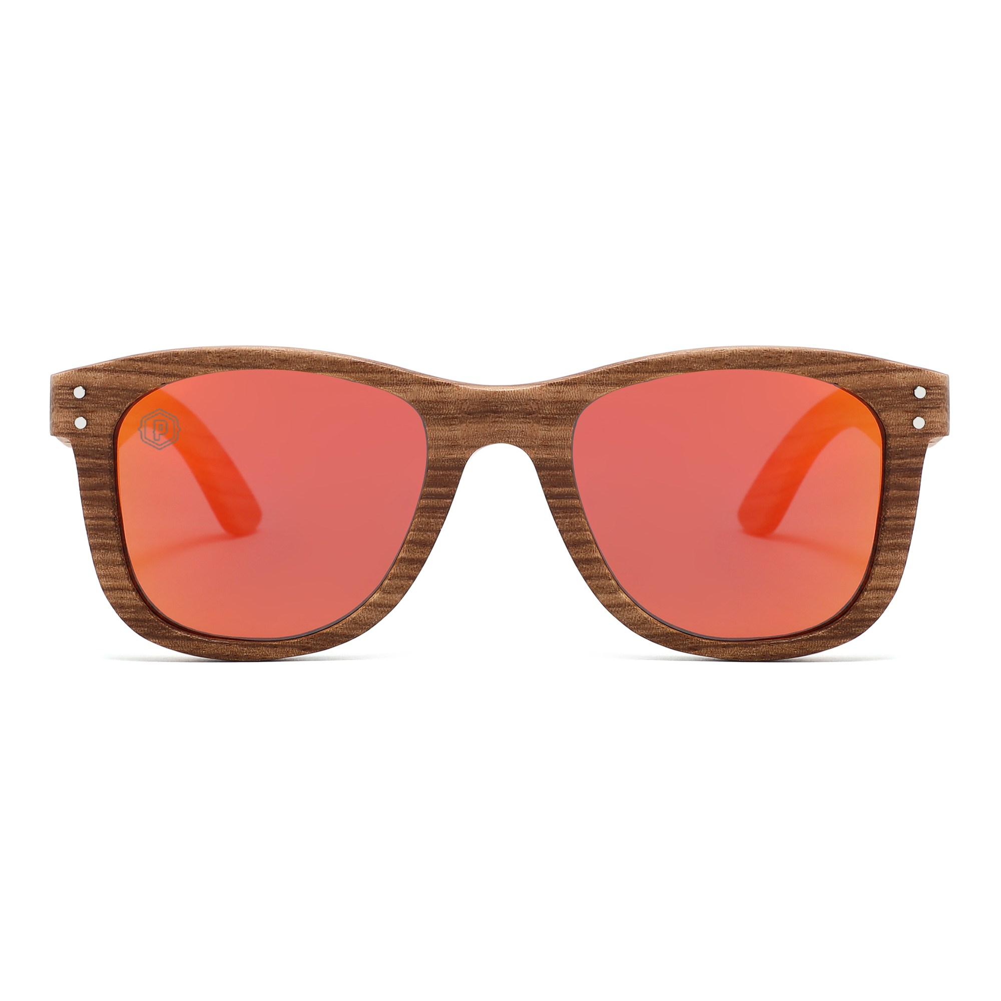 Papago Ruby Dunes handmade recycled wooden sunglasses with dark lenses, showcasing natural wood grain and stylish design.