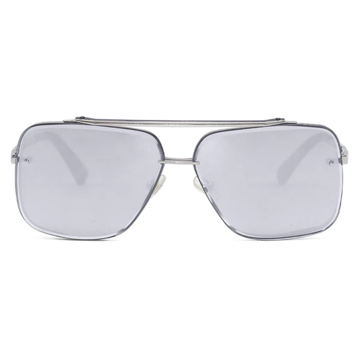TopFoxx Bella Chrome Silver Oversized Square Aviator Sunglasses